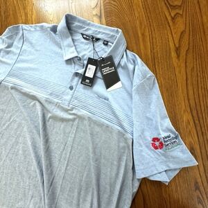 NWT Travis Mathew A Soiree Sight Heather Federal Blue Polo Company Logo Size 3XL